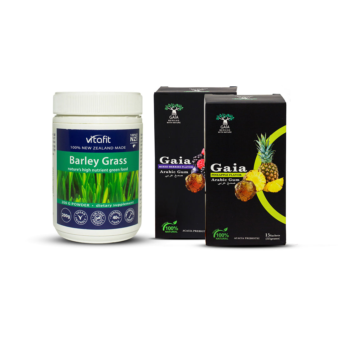 Vitafit Barley Grass + 2 Flavors of Gaia Gum Arabic