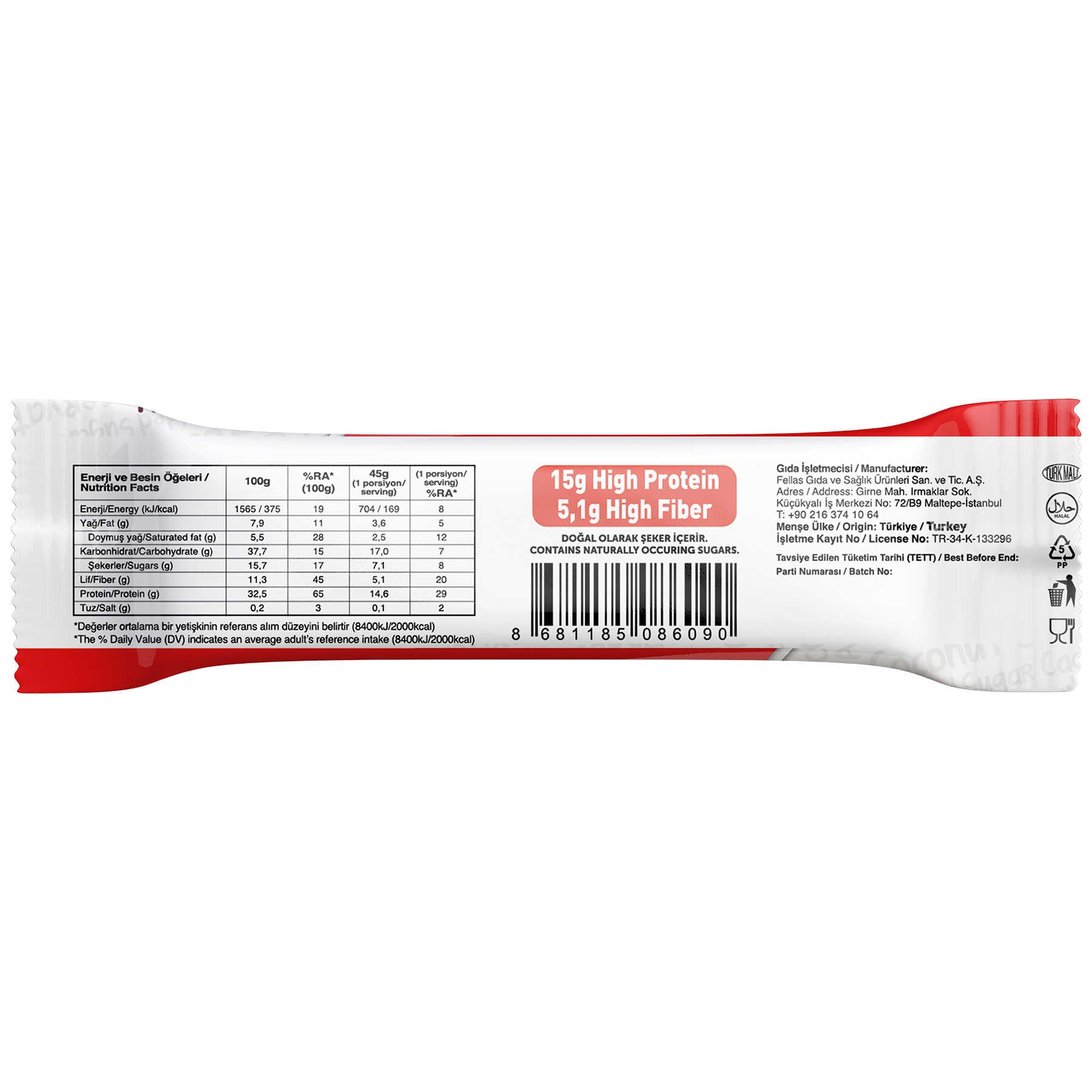 High Protein Bar - Mixed Box 45g x 12 (3 Flavors)