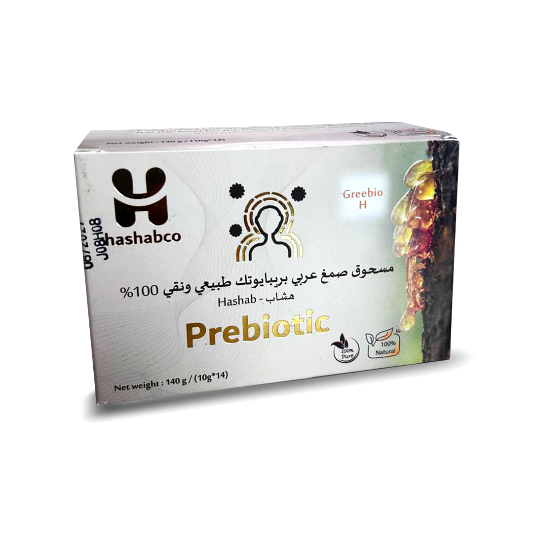 Greebio H - 100% Natural & Pure Prebiotic Gum Arabic Powder - 14 Sachets